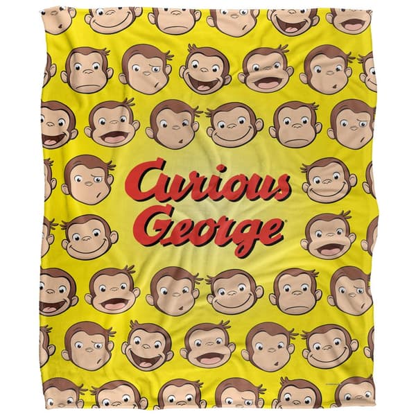 Curious George Silky Heads Supersoft Blanket