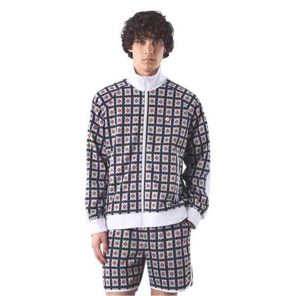 Pretty Green Mens Timperley Geometric Pattern Long-Sleeved Track Jacket