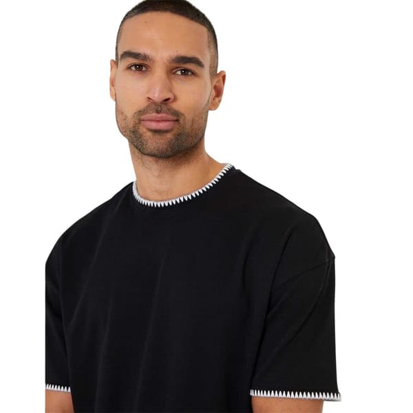 Threadbare Mens Zig Zag Knitted Regular T-Shirt