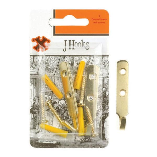 X Brass J-krokar 2-pack