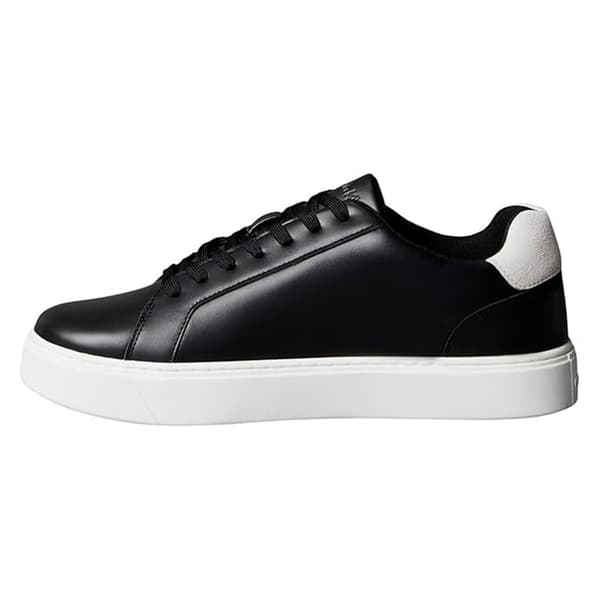 Calvin Klein Mens Classic Logo Leather Flat Trainers