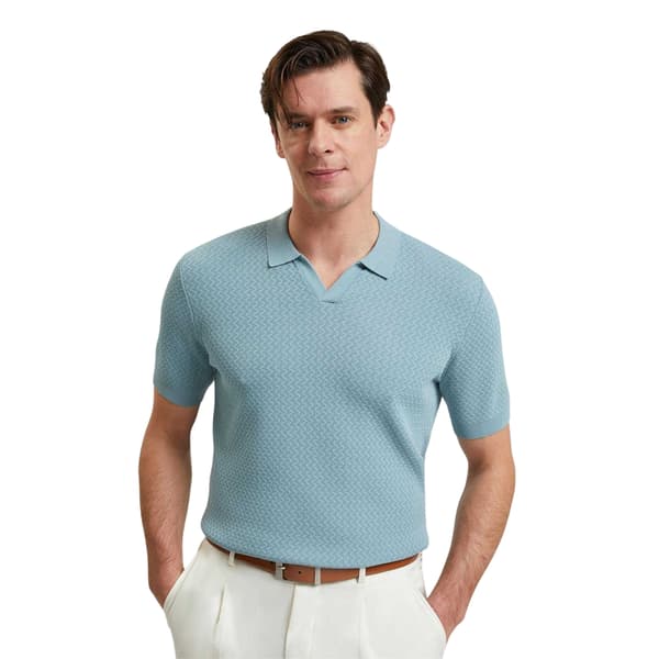 Ted Baker Mens Zig Zag Knitted Polo Shirt