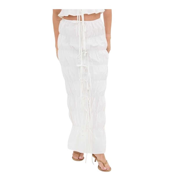 I Saw It First Ruched Poplin Maxikjol för damer