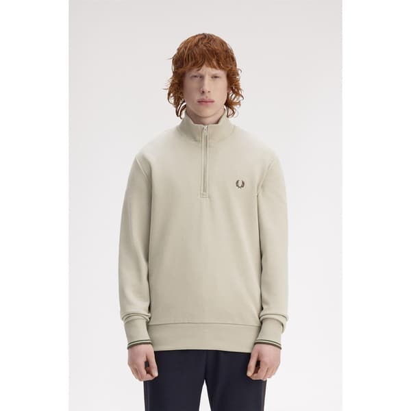 Fred Perry Mens Logo Half Zip Sweatshirt