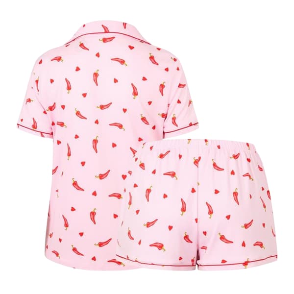 Urban Threads Dam/Kvinnor Chili Pepper Kort Pyjamas Set
