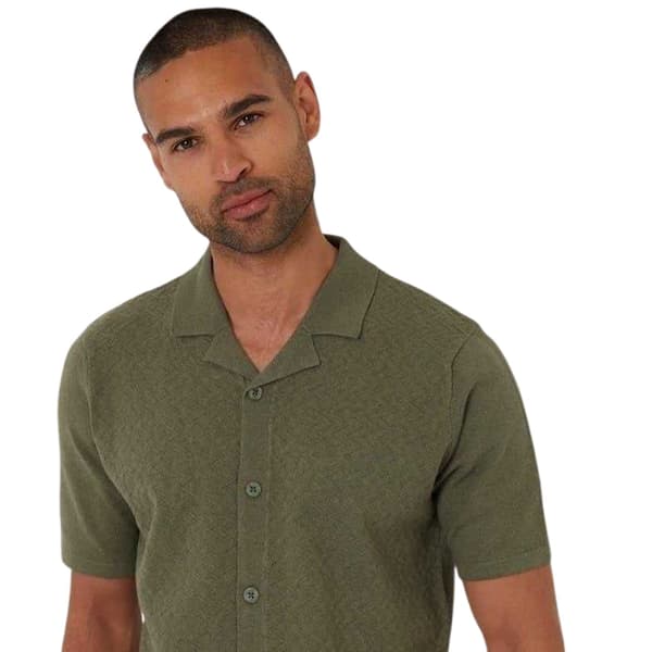 Threadbare Mens Textured Jersey Regular Shirt
