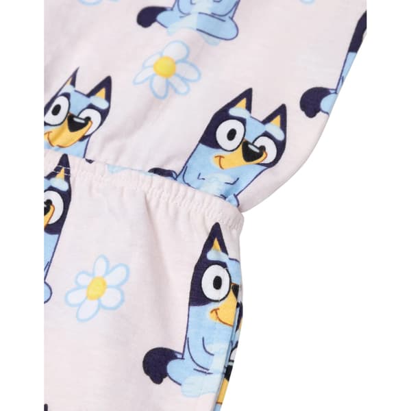 Bluey Flickor Blommor Heltäckande Tryck Ärmlös Playsuit