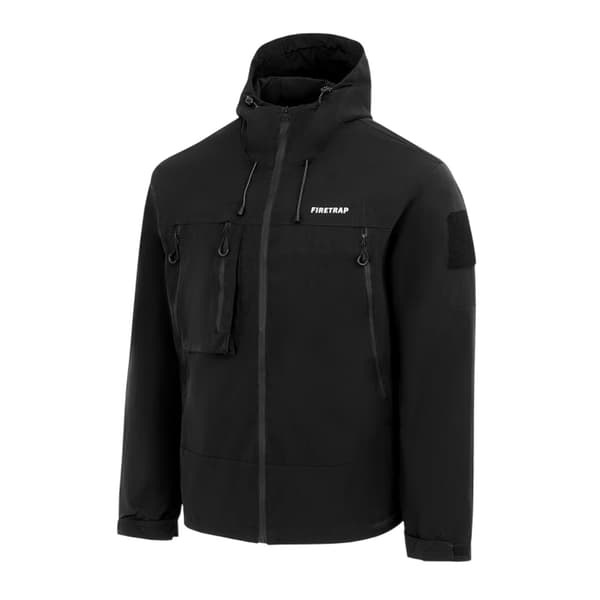 Firetrap Mens Windproof Hooded Windbreaker
