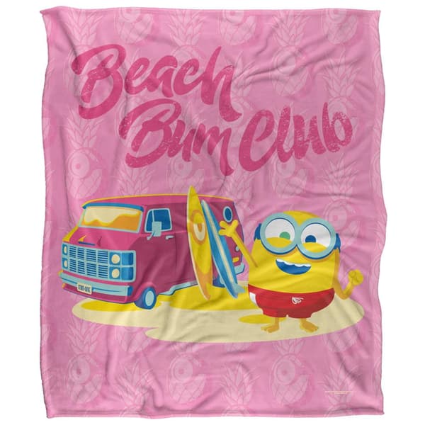 Minions Beach Bum Club Silky Bob Soft Touch Blanket