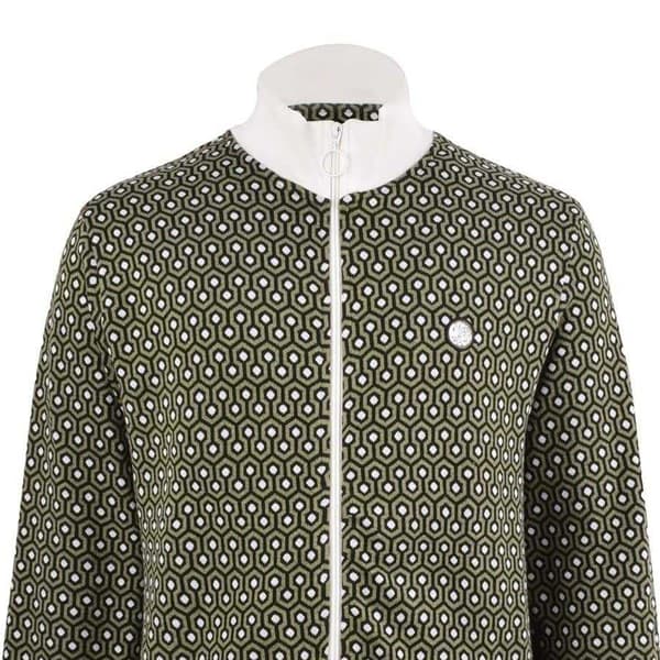 Pretty Green Mens Geometric Zip Neck Track Jacket
