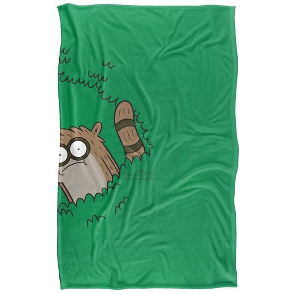 Regular Show Peeking Through The Bushes Soft Touch Blanket