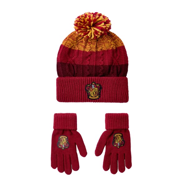 Harry Potter Unisex Vuxen Gryffindor Mössa & Handskar Set