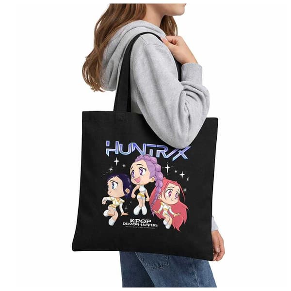 K-Pop Demon Hunters Huntrix Chibi Group Reusable Tote Bag