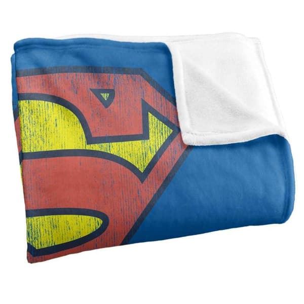 Superman Retro Logo Distressed Blanket