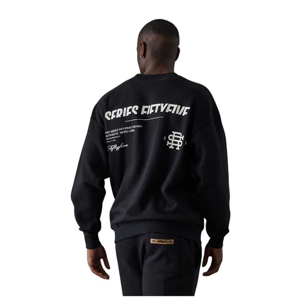 Fiftyfive Mens Back Print Crew Neck Sweatshirt