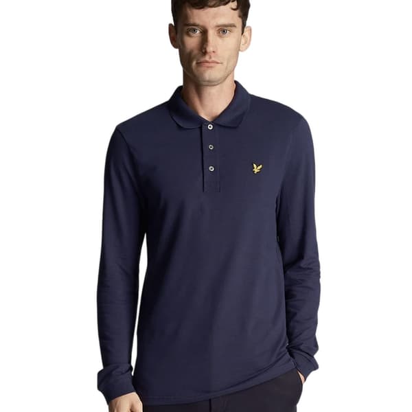 Lyle & Scott Herrars Logotyp Långärmad Pikétröja