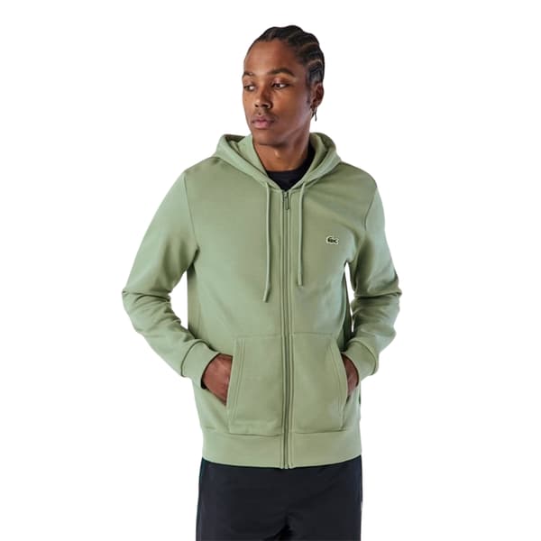 Lacoste Mens Basic Logo Cotton Blend Full Zip Hoodie