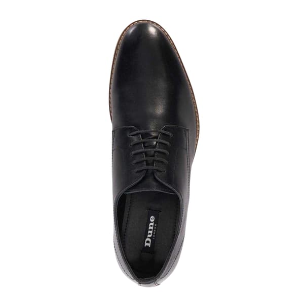 Dune London Mens Solomon Leather Stack Heel Derby Shoes