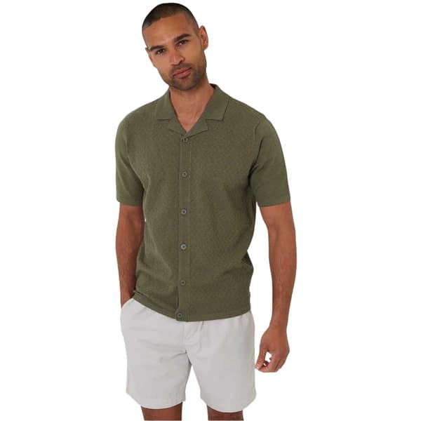 Threadbare Mens Textured Jersey Regular Shirt