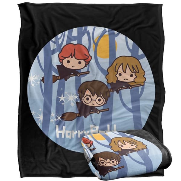 Harry Potter lentää luudalla Chibi-ryhmäpeitto