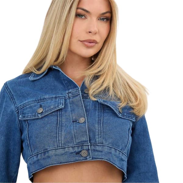 I Saw It First Croppad Boxy Jeansjacka för damer