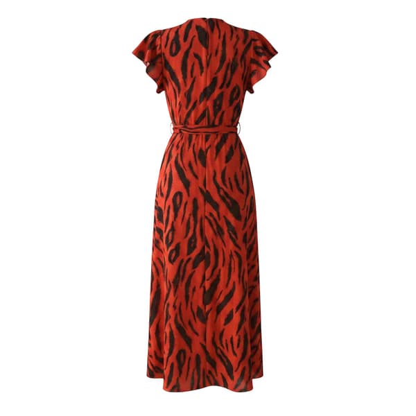 AX Paris Dam/Kvinnor Tigerprint Polyester Omlottklänning