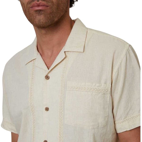 Threadbare Herrskjorta med virkad kant och korta ärmar