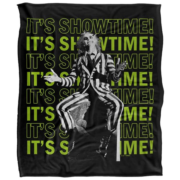Beetlejuice It´s Showtime Text Repeat Soft Touch Blanket