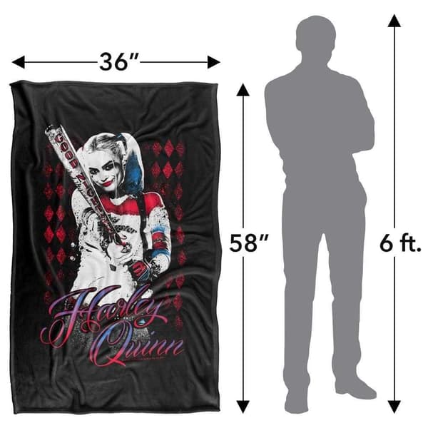 Suicide Squad Harley Quinn Bat Blanket