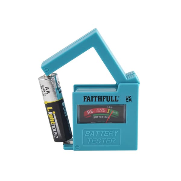 Faithfull Batteritester til Aa, Aaa, C, D & 9v