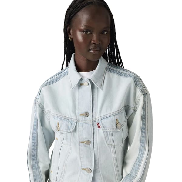 Levis Dam/Kvinnor Shrunken 90s Krage Smal Långärmad Jeansjacka
