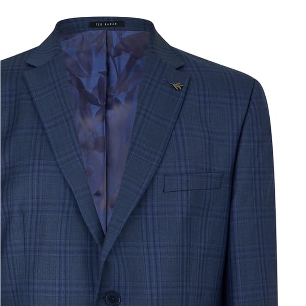 Ted Baker Mens Plaid Notch Neck Suit Jacket