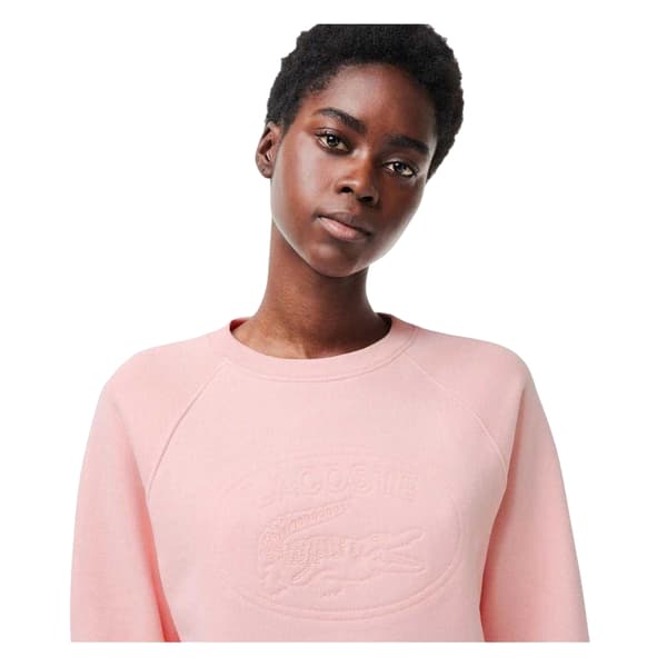 Lacoste Dam Broderad Logotyp Sweatshirt med Avslappnad Passform