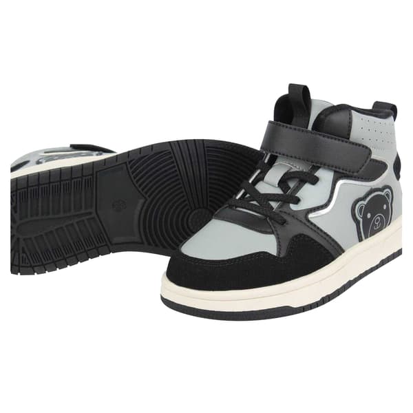 Fabric Childrens/Kids Teddy Bear Flat High Top Trainers