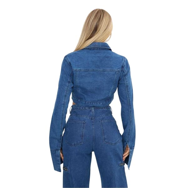 I Saw It First Croppad Boxy Jeansjacka för damer
