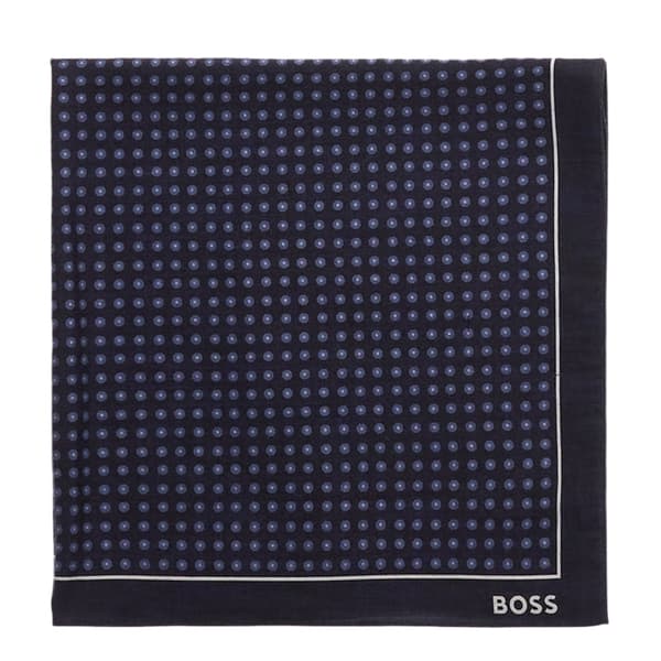 Boss Polka Dot Silk Logo Pocket Square