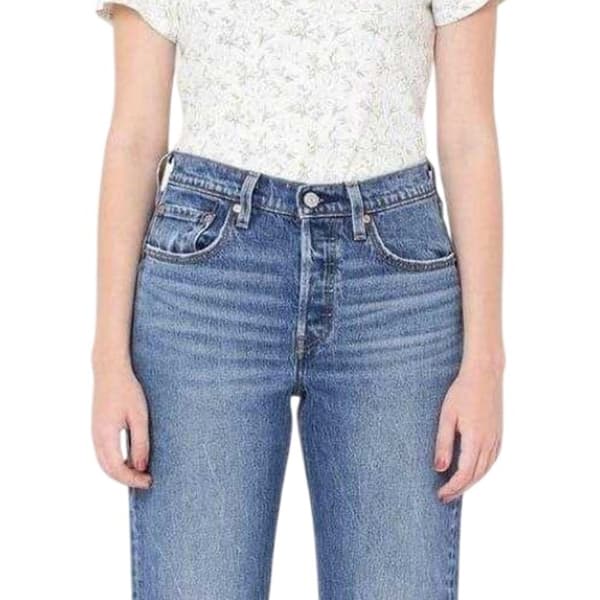 Levis Dam 501 Denim Cropped Jeans