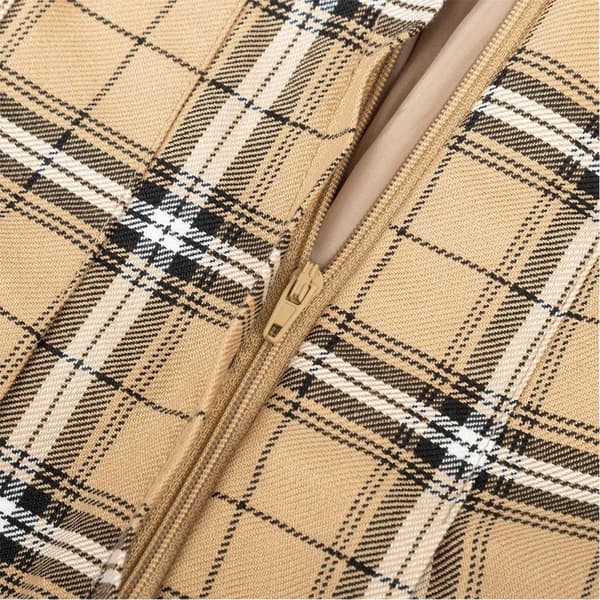 Fabric Womens/Ladies Polyester Checked Pleated Skort