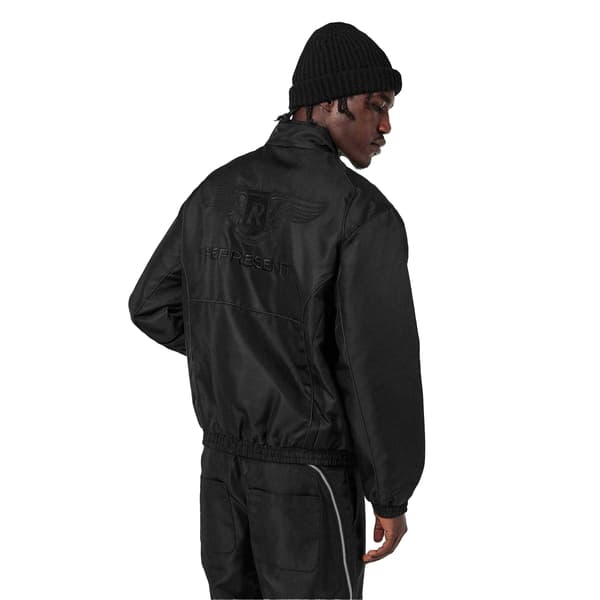 Represent Mens Ribbed Collar Bomber Jacket
