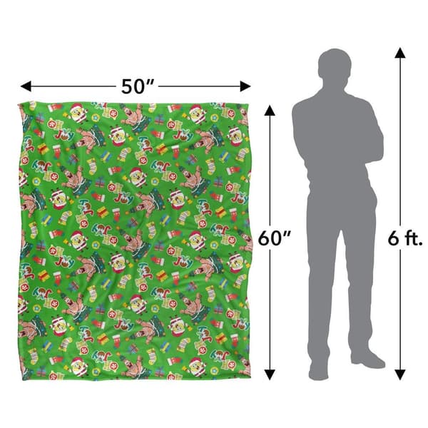 SpongeBob SquarePants Silky Patterned Christmas Supersoft Blanket