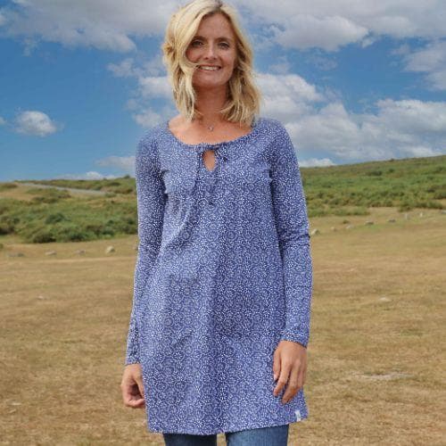 Lazy Jacks Dam/Dam Mosaic Front Tie Tunika Topp