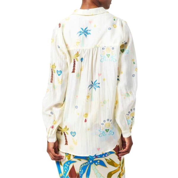 Never Fully Dressed Dam Palm Print Lyocell Långärmad Skjorta