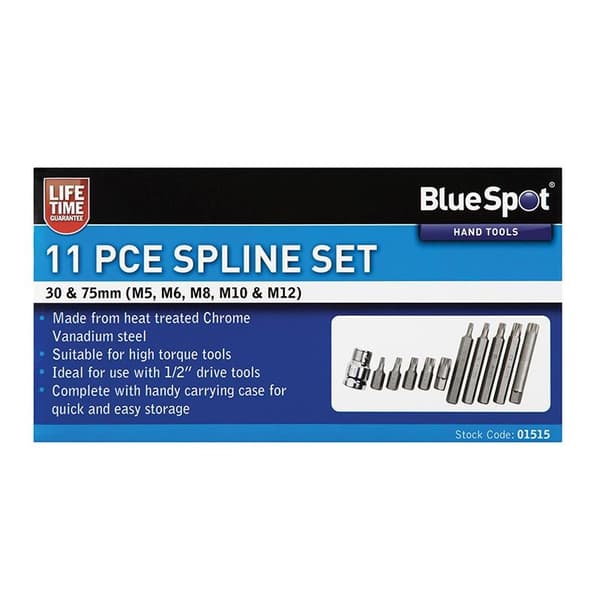Bluespot Tools Spline Bit Set, 11 delar