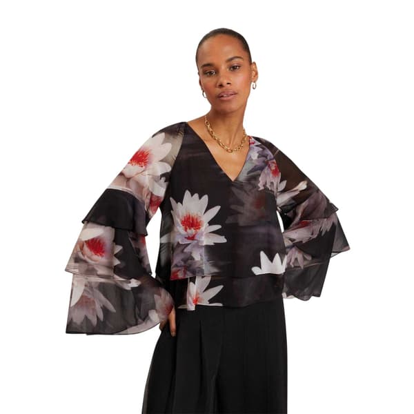 Ted Baker Dam V-ringad lös volangblus