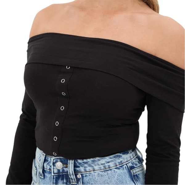 I Saw It First Womens/Ladies Button Front Fitted Bardot Top