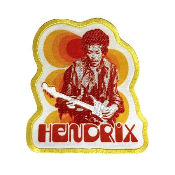 Jimi Hendrix Woven Guitar Iron On Patch