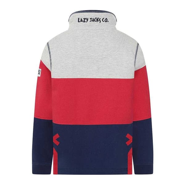 Lazy Jacks Boys Striped Half Zip Sweatshirt