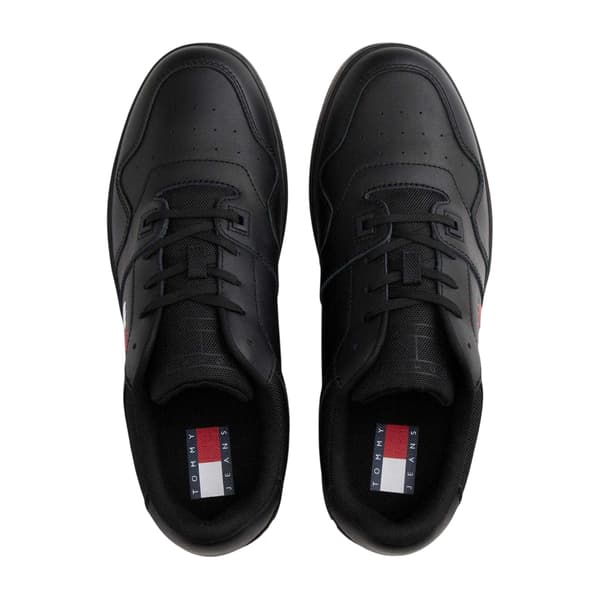 Tommy Jeans Mens Leather Low Cut Flat Trainers