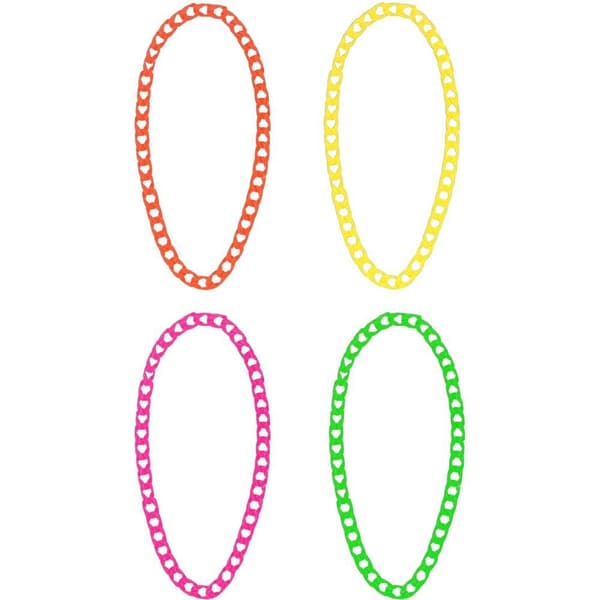 Smiffys 80-tals neonhalsband (4-pack)