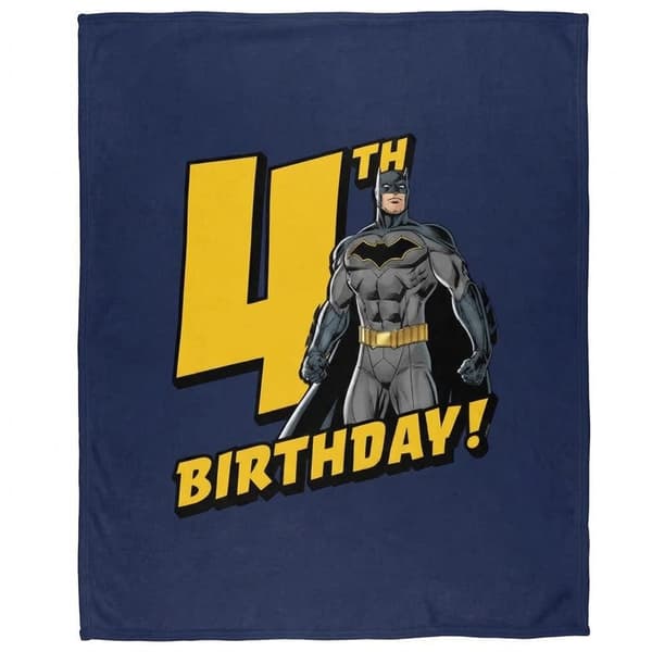 Justice League Soft Touch Batman 4th Birthday Throw